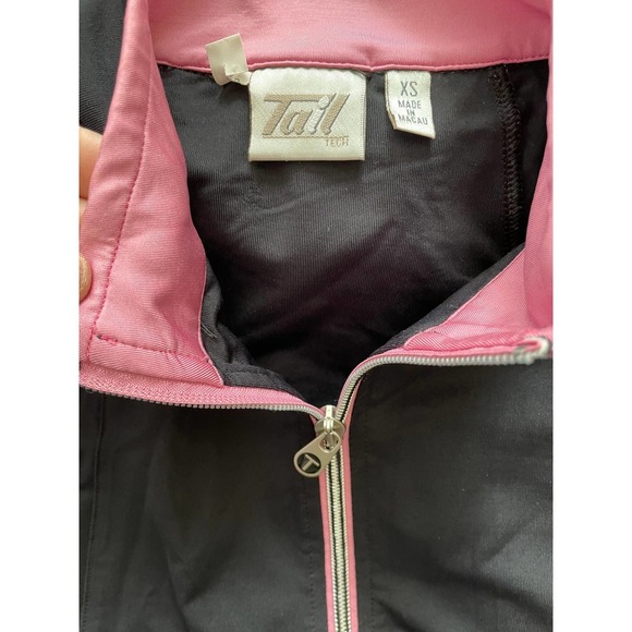 Tail Tech Womens Activewear Front Zip Jacket Long Sleeve Size XS Black/Pink - Picture 5 of 5